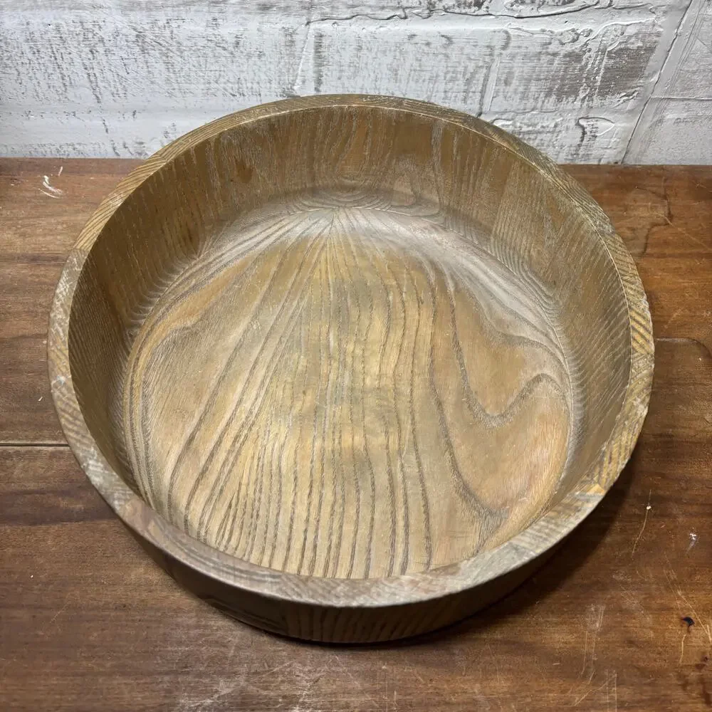Round Wooden Serving Bowl